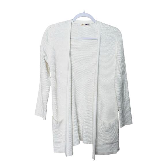 Marine Layer Catalina Open Front Knit Cardigan Sweater White Womens XS Nautical - Picture 1 of 7